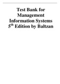 Test Bank for Management Information Systems 5th Edition by Baltzan