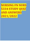 NURSING FN NURS 5334 STUDY QUIZ AND ANSWERS 2021/2022