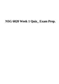 NSG 6020 Week 1 Quiz  Exam.