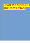 HCAD 750 MODULE 2 2021/2022 EXAM