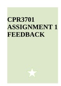 CPR3701 Criminal Procedure ASSIGNMENT 1 FEEDBACK 2022.