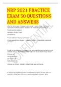 NRP 2021 PRACTICE EXAM 50 QUESTIONS AND ANSWERS