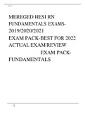 MEREGED HESI RN FUNDAMENTALS EXAMS- 2019/2020/2021 EXAM PACK-BEST FOR 2022 ACTUAL EXAM REVIEW EXAM PACK- FUNDAMENTALS