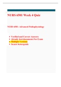 NURS 6501N/NURS 6501 Week 4 Quiz -(Latest 4 Versions), Advanced Pathophysiology