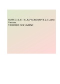 NURS 314 ATI COMPREHENSIVE 2.0 Latest Version. VERIFIED DOCUMENT.