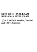 NURS 6501 / NURS 6501N FINAL EXAM 