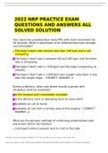 2022 NRP PRACTICE EXAM QUESTIONS AND ANSWERS ALL SOLVED SOLUTION  