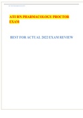 ATI RN PHARMACOLOGY PROCTOR EXAM  -  BEST FOR ACTUAL 2022 EXAM REVIEW