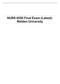 NURS 6550 Final Exam (Latest): Walden University