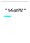 NR 442 ATI LEADERSHIP A | VERIFIED SOLUTION          