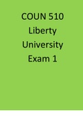 COUN 510 Liberty University Exam 1