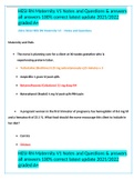 HESI RN Maternity V1 Notes and Questions & answers all answers 100% correct latest update 2021/2022 graded A+