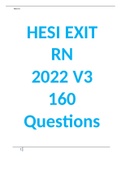 HESI EXIT RN 2022 V3 160 Questions