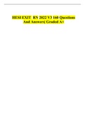 HESI EXIT  RN 2022 V3 160 Questions And Answers| Graded A+