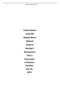 Yanick Nobrun Jean, MS Student Nurse Medical Surgical Nursing 2 Nursing Care  Plan 3 Pancreatiti s Professor  CarolAnn July 22,  2019