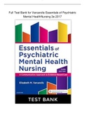 Test Bank for Varcarolis Essentials of Psychiatric Mental Health Nursing  3rd Edition by Elizabeth M. Varcarolis Chapter 1-28