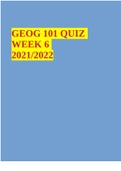 GEOG 101 QUIZ WEEK 6 2021/2022