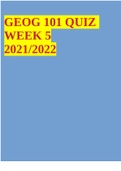 GEOG 101 QUIZ WEEK 5 2021/2022