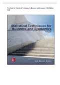 Test Bank for Statistical Techniques in Business and Economics 18th Edition 