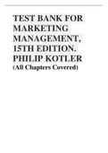 TEST BANK FOR MARKETING MANAGEMENT, 15TH EDITION. PHILIP KOTLER