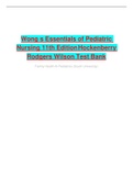 NSG 6435  Wong’s Essentials of Pediatric Nursing, 11th Edition, Marilyn J. Hockenberry, Cheryl C Rodgers, David Wilson COMPLETE Test Bank