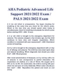 AHA Pediatric Advanced Life Support 2021 / 2022 Exam / PALS 2021/ 2022 Exam ( A+ GRADED 100% VERIFIED)