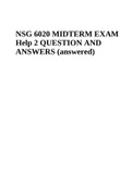 NSG 6020 MIDTERM EXAM Help 2 QUESTION AND ANSWERS