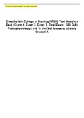 Chamberlain College of Nursing NR283 Test Question Bank (Exam 1, Exam 2, Exam 3, Final Exam, 300 Q/A)