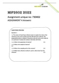 MIP2602 ASSIGNMENT 3&4 ANSWERS 2022