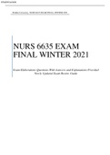 WALDEN_UNIVERSITY___NURS_6635_EXAM_FINAL__WINTER_2021_Exam_Elaborations_Questions_With_Answers_