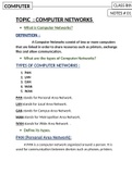 Topic: Computer Networks and its types.