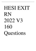 HESI EXIT  RN 2022 V3 160 Questions