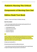 Pediatric Nursing The Critical Components of Nursing Care 2nd Edition Rudd Test Bank