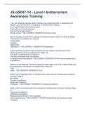 JS-US007-14 - Level I Antiterrorism Awareness Training (Latest 2020/2023) (Verified Answers by GOLD rated Expert, Download to Score A)