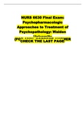 NURS 6630 Final Exam: Psychopharmacologic Approaches to Treatment of Psychopathology: Walden University (FOR 100% CORRECT ANSWER CHECK THE LAST PAGE)  
