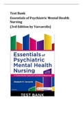 Test Bank for Varcarolis Essentials of Psychiatric Mental Health Nursing 3rd Edition by Elizabeth M. Varcarolis Chapter 1-28, Question & Answers