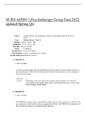 Exam (elaborations) NURS-6650N-1,Psychotherapy Group Fam.2022 updated  