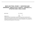 MATH 302 FINAL EXAM 2 – QUESTION AND ANSWERS | AMERICAN PUBLIC UNIVERSITY | GRADED A+ | UPDATED 2022 | REAL EXAM