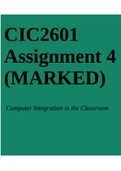 CIC2601 Computer Integration In The Classroom Assignment 4 (MARKED) Latest 2022.