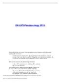 Exam (elaborations) 	RN VATI Pharmacology 2019  