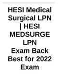 HESI Medical Surgical LPN | HESI MEDSURGE LPN