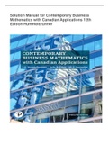 Solution Manual for Contemporary Business Mathematics with Canadian Applications 12th Edition