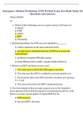 ​​​​Emergency Medical Technician; EMT-B Final Exam Test Bank Study Set (GRADED A+) Questions and Answer solutions | LATEST