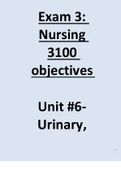 Exam 3: Nursing 3100 objectives    Unit #6-Urinary, Fecal & Diagnostic Testing, 2021/22