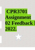 CPR3701 Assignment 02 Feedback Latest 2022.