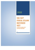 NR 507 FINAL EXAM REVISED SET  LATEST EXAMS SETS TESTED/REVISED 2022