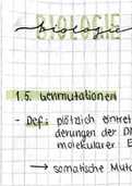 Biologie Zusammenfassung Klausur (klassische Genetik, Zellzyklus, Gentausch, Mutation, Zytogenetik)