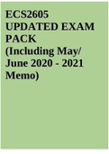 ECS2605-South African Financial System UPDATED EXAM PACK (Including May/ June 2020 - 2021 Memo).