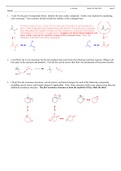 Answer Key for Organic Chemistry Quiz