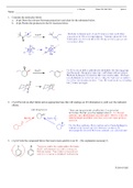 Answer Key for Sixth Quiz in Organic Chemistry